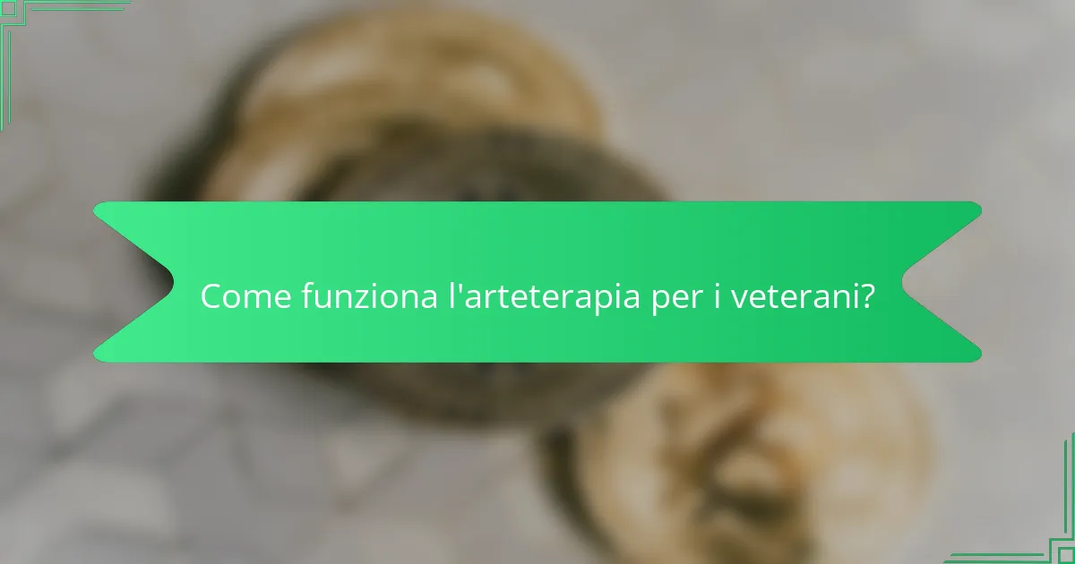 Come funziona l'arteterapia per i veterani?