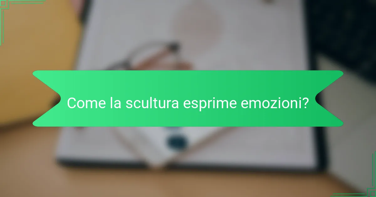 Come la scultura esprime emozioni?
