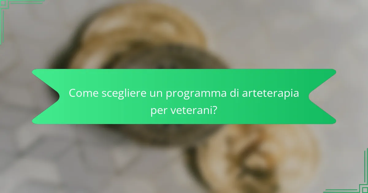 Come scegliere un programma di arteterapia per veterani?